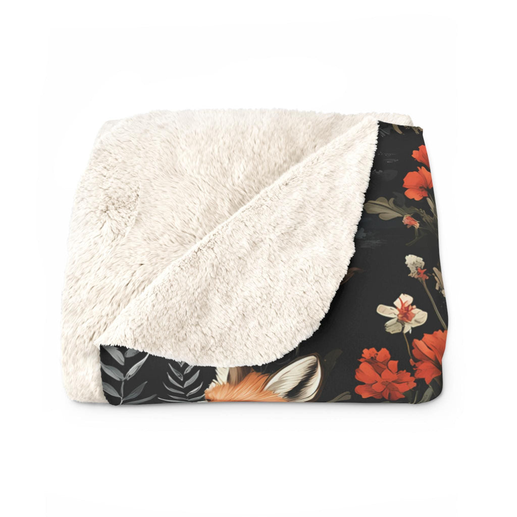 Personalized Fox Blanket Custom Fox Sherpa Fleece Blanket Cute Gift for Girl Animal Lover Blanket Fox Lover Blanket Cute Gift for Her