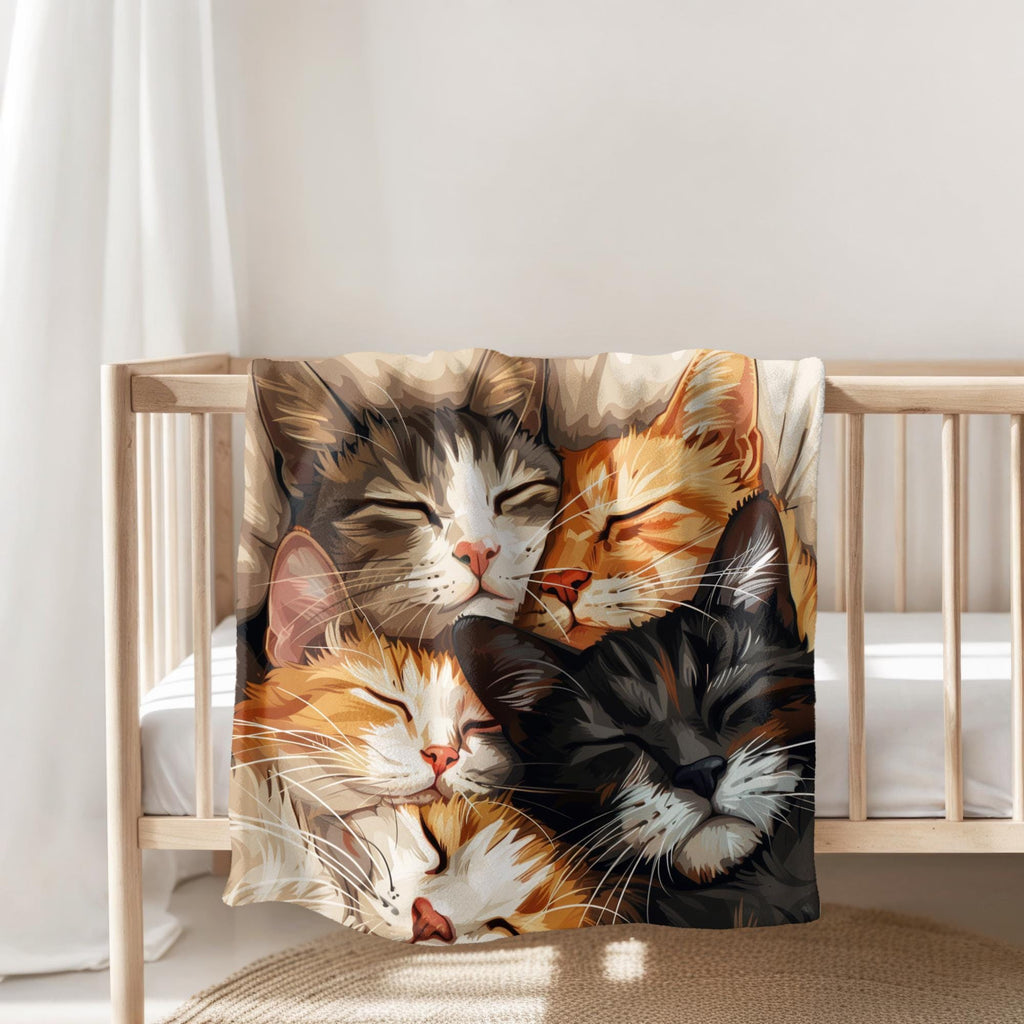 Cat Blanket for Cat Lovers, Soft Velveteen Plush or Sherpa Fleece Blanket, Cozy Throw Blanket, Cat Mom & Dad, Cute Animal Lover Home Decor
