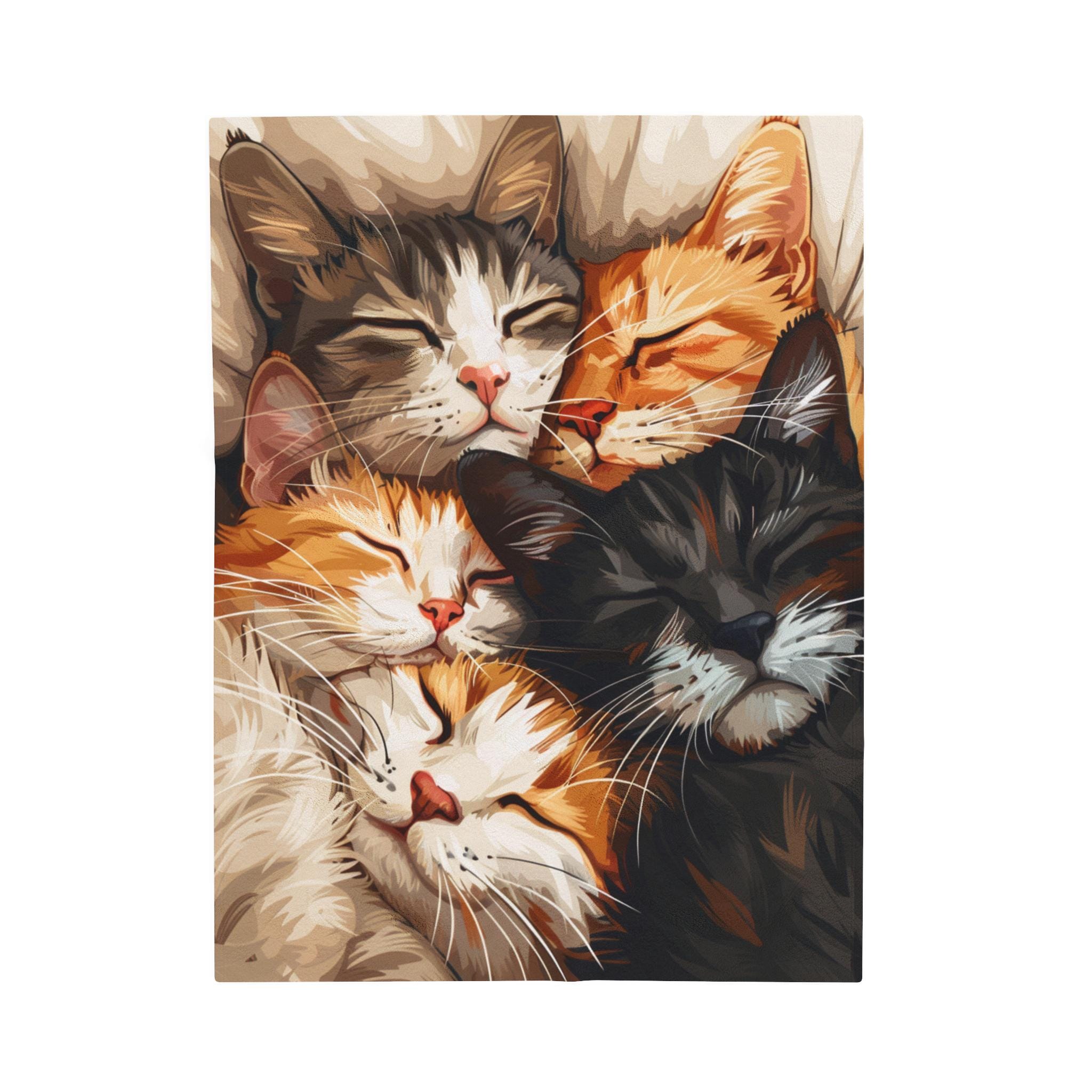 Cat Blanket for Cat Lovers, Soft Velveteen Plush or Sherpa Fleece Blanket, Cozy Throw Blanket, Cat Mom & Dad, Cute Animal Lover Home Decor