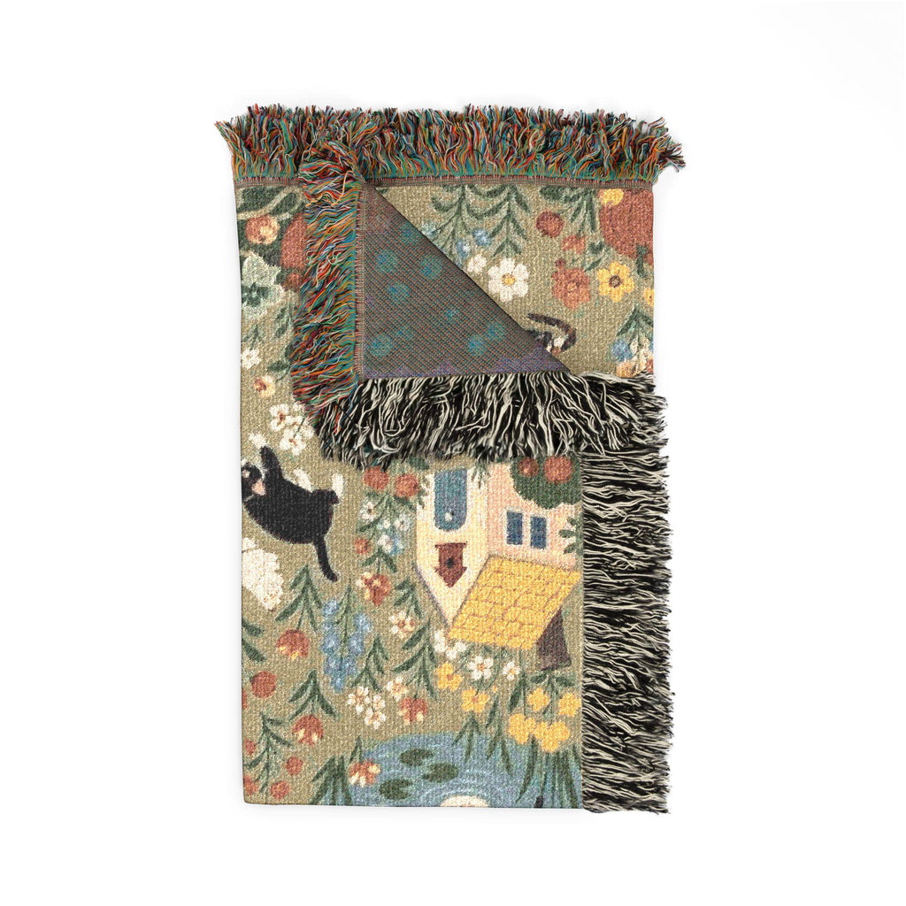 Farmhouse Animals Woven Blanket Cottagecore Sheep Barn Throw Rustic Country Farm Cotton Tapestry Blanket Cozy Cottage Decor