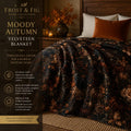Moody Autumn Velveteen Blanket | Cozy Fall Throw | Autumn Home Decor