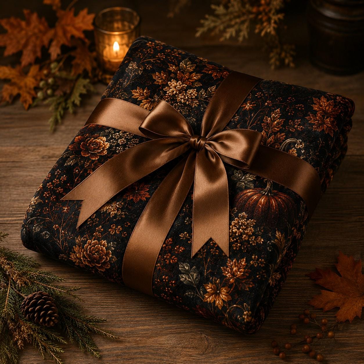 Moody Autumn Velveteen Blanket | Cozy Fall Throw | Autumn Home Decor