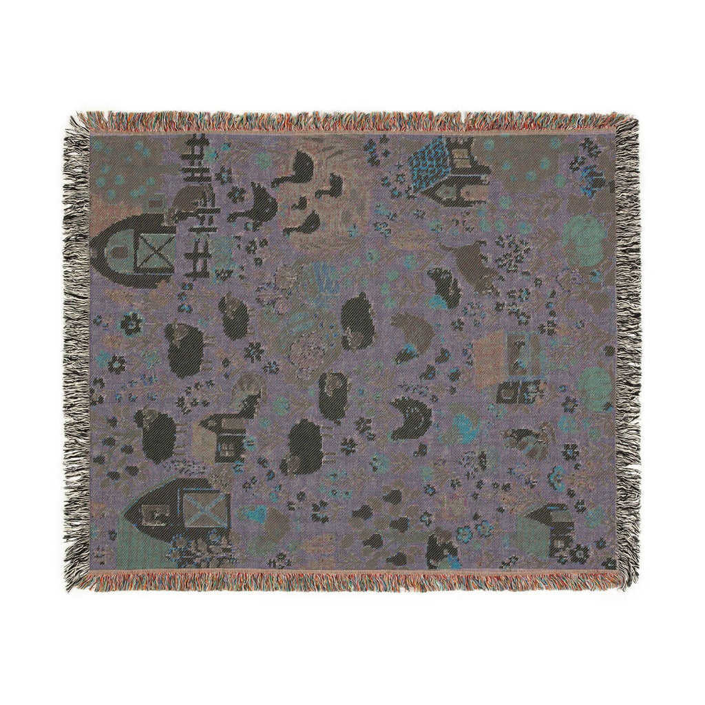 Farmhouse Animals Woven Blanket Cottagecore Sheep Barn Throw Rustic Country Farm Cotton Tapestry Blanket Cozy Cottage Decor