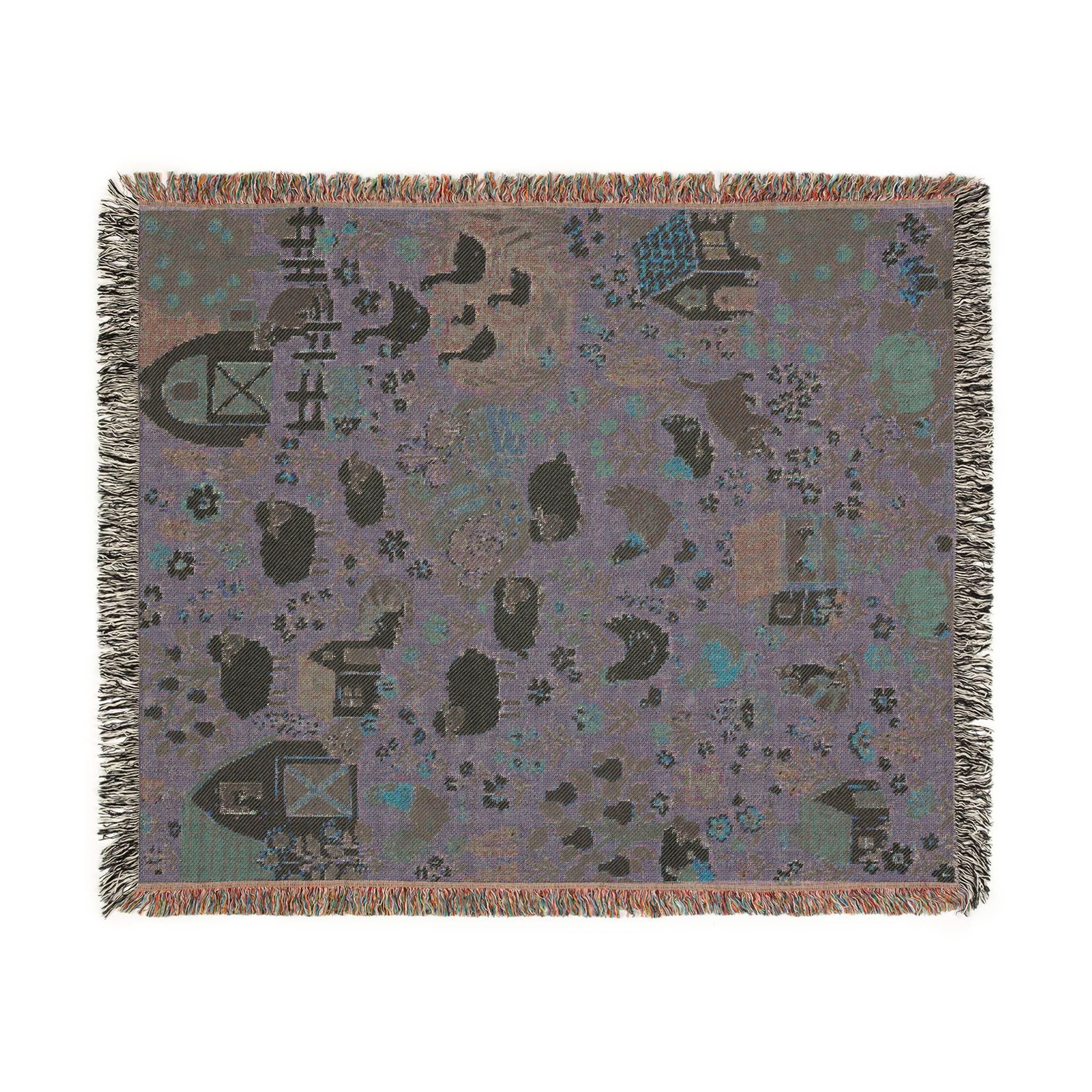 Farmhouse Animals Woven Blanket Cottagecore Sheep Barn Throw Rustic Country Farm Cotton Tapestry Blanket Cozy Cottage Decor